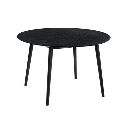 Armen Living Arcadia 48" Round Dining Table in Black Wood LCARDIBL48